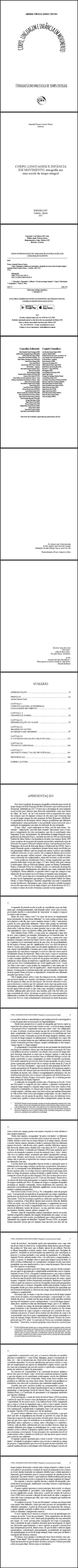 CORPO, LINGUAGEM E INFÂNCIA EM MOVIMENTO:<br>etnografia em uma escola de tempo integral